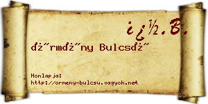 Örmény Bulcsú névjegykártya